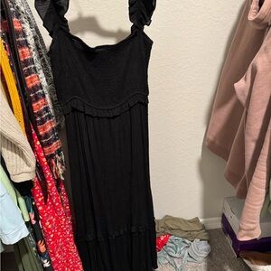 Mine Black Ruffled Maxi Dress